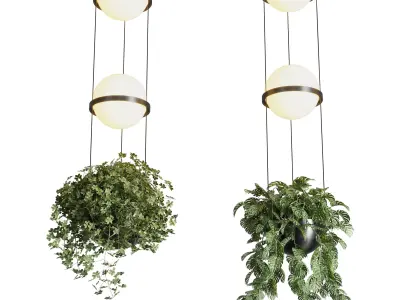 Vibia palma pot light pendant - plant light hanging 16 Low-poly 3D model