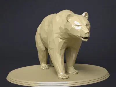 Bear Low Poly 3D model polygonal polar Low-poly 3D model