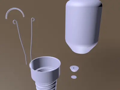 E14 format light bulb Low-poly 3D model