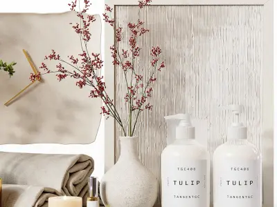 Bathroom Decor Set 33 Low-poly 3D model