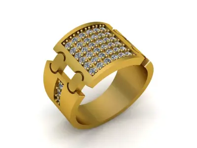 LUXURY HIPHOP WEDDING RING 3D PRINTABLE MODEL 3D print model