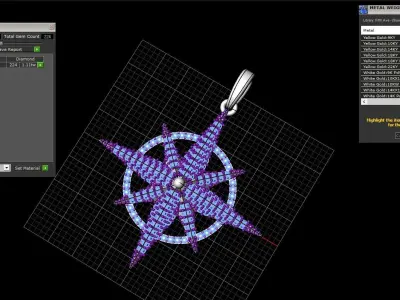 Compass star pendant model 298 3D print model