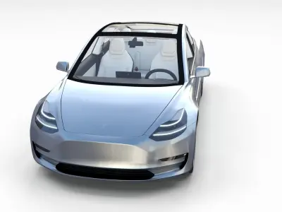 Tesla Model 3 with interior and chassis Pack 3D model
