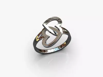 Hearts ring 3D print model