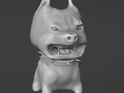 Cyberpunk Bulldog Toy Low-poly 3D model