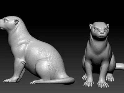 Otter statue - Carnivorous mammal model - 3D print 3D print model