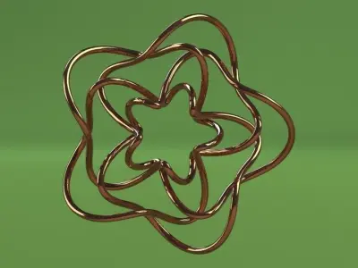 Knot silver flower Free 3D model