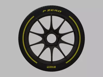 Miniature Konig Illusion Rim and Tire - 3D Print - No Textures 3D print model