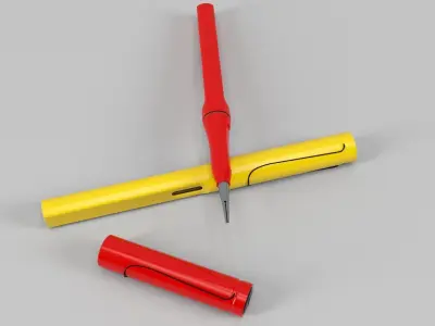 Modern plastic fountain pen 3D model