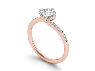 Solitaire ring model 3D print model