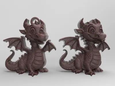 cute dinoser keychain 3D print model