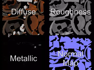 Copper Arc Fountain model pack Low-poly 3D model