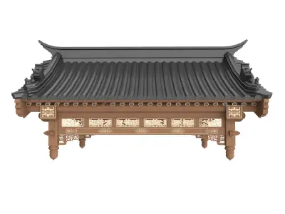 Chinese eaves Low-poly 3D model