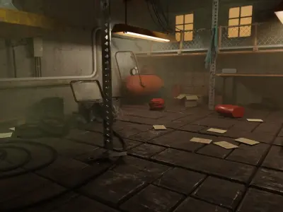 Abandoned Garage Scene 3D model