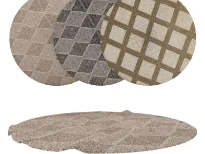 Round Rug Set 231 3D model