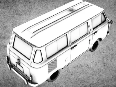 FIAT 850 familiare Low-poly 3D model