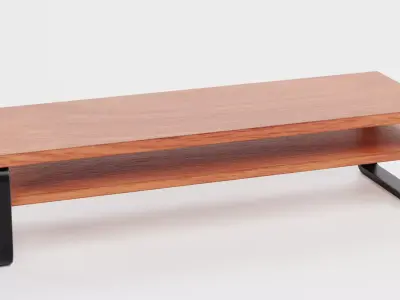 TV Table V1 - Universal Wooden Console Low-poly 3D model