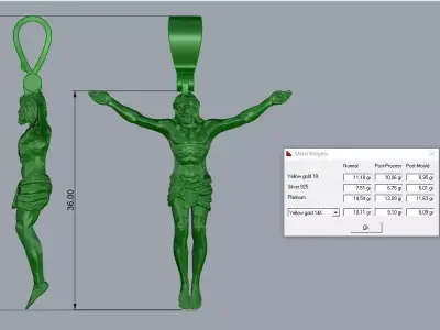 Jesus Pendant Jewelry Brand Gold 3D print model