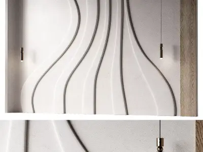 Modern wall composition Bedroom headboard kit 3D model