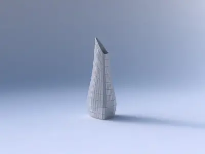 Vase puffy tipped triangle with distorted grid plates 3D print model