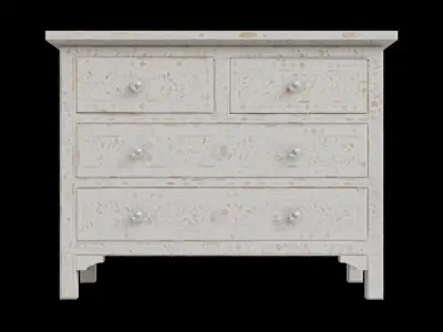 Classic Pearl Chest Of Drawers Low-poly 3D model