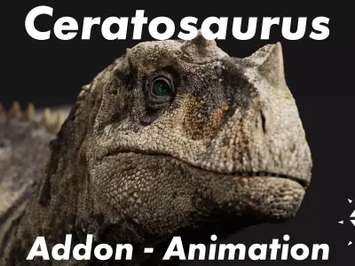 Ceratosaurus - Rigged Dinosaur - Animation Addon 3D model