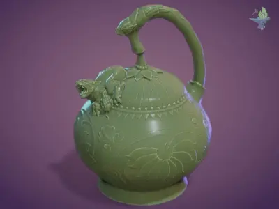 Yaozhou Porcelain Mystery Teapot Low-poly 3D model