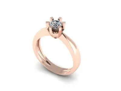 solitair ring for daimonds 3D print model