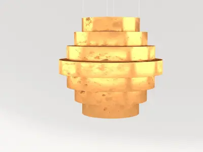 Gold Ring Hanging Pendant Light Fixture 004 3D model