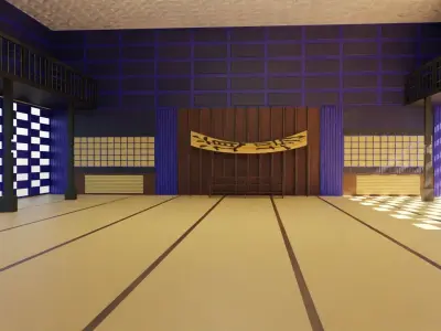Dojo Fighting Hall Low-poly 3D model