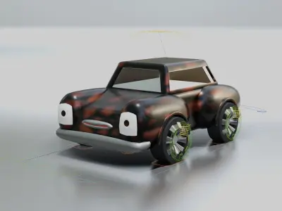 cartoon car Low-poly 3D model