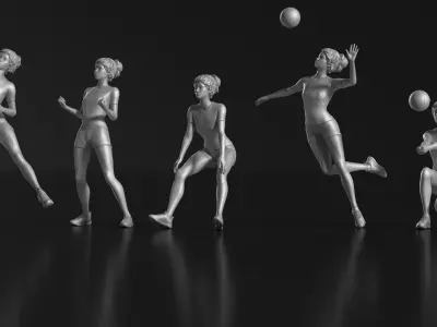 volleyball Woman 46 figure Set 02 3D print model