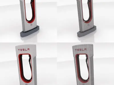 Tesla Supercharger Low-poly 3D model