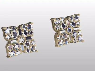 luxe jewelry earrings 3D print model