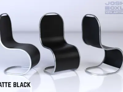Modern S-Chair - 8 Texture Variations Low-poly 3D model