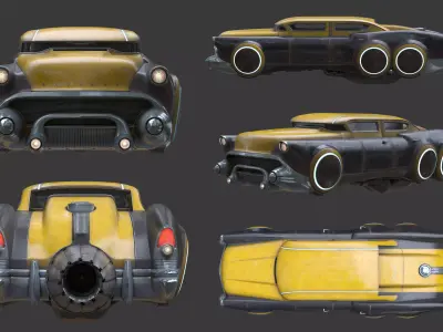 Futuristic flying car 7 3D model