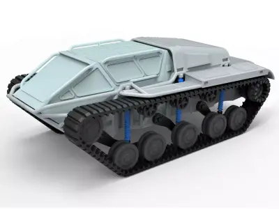 Tracked vehicle Scale 1 to 24 3D print model