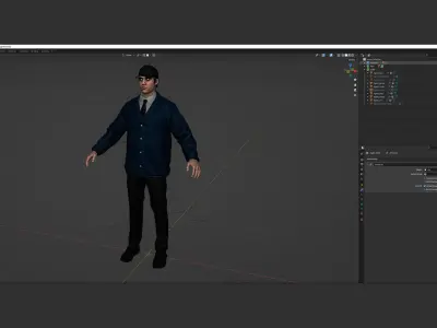 Man - Agent Outfit - Modular - Rigged Low-poly 3D model