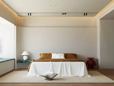 Minimal Modern Bedroom 3D model