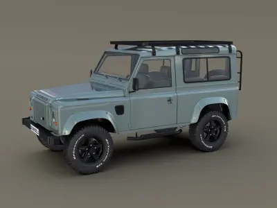 1985 Land Rover Defender 90 with interior ver 6 3D model