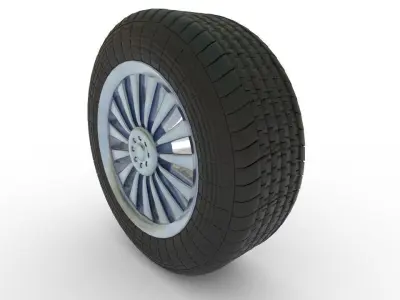 simple car tire Low-poly 3D model