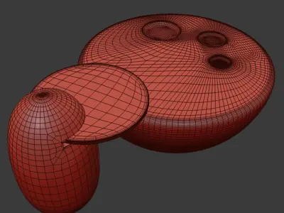 Round Fiberglass Luxury Set Modern Cream Coffee Table 3D model