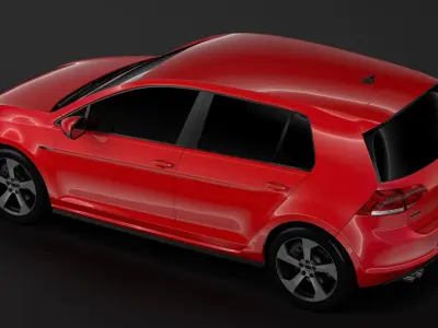 Volkswagen Golf 7 GTD 5D 2016 3D model