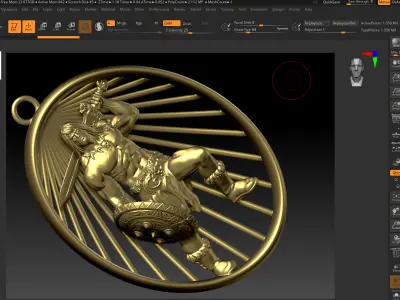 Conan statue sculpture pendant jewelry gold 3D print model