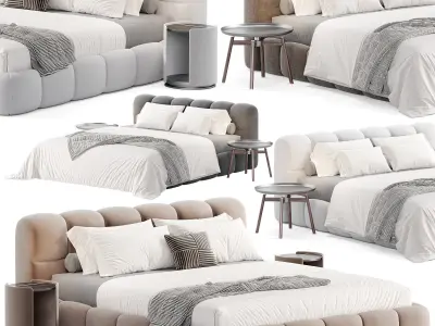 Hildon Boucle bed 3D model