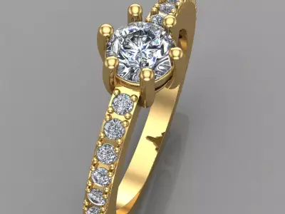 Anillo Solitario Elegante 3D print model