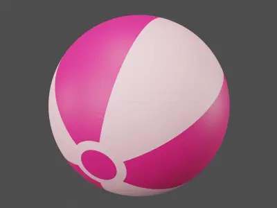 Pink Beach Ball Low-poly 3D model
