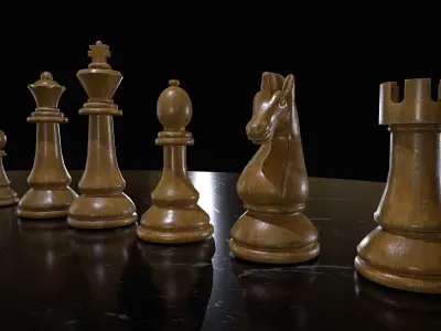 Wood Chess  Free low-poly 3D model