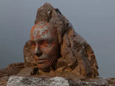 Mountain  face Low-poly 3D model purchase