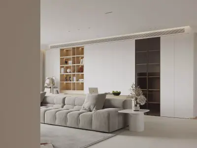 Modern living room dining room interior scenes 307 3D model